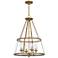 Quoizel Barlow 20" Wide Weathered Brass and Glass 4-Light Pendant