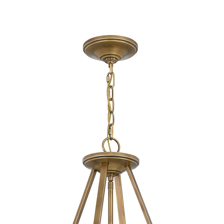 Image 4 Quoizel Barlow 20 inch Wide Weathered Brass and Glass 4-Light Pendant more views