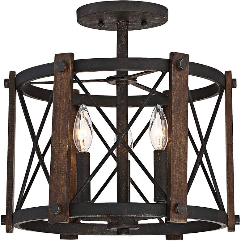 Image 2 Quoizel Baron 15" Wide Marcado Black Ceiling Light by Quoizel