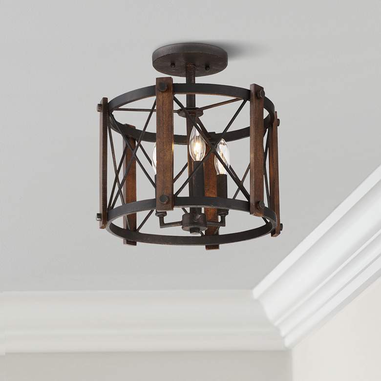 Image 1 Quoizel Baron 15" Wide Marcado Black Ceiling Light by Quoizel