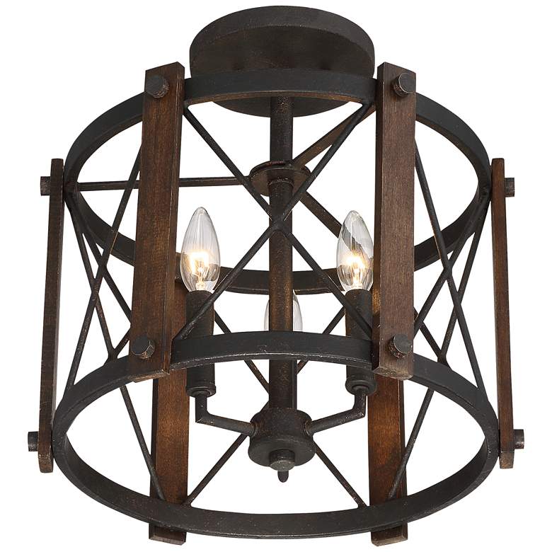 Image 3 Quoizel Baron 15" Wide Marcado Black Ceiling Light by Quoizel more views