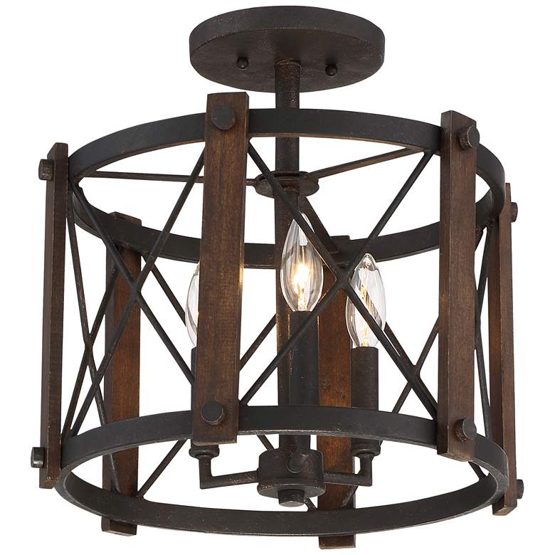 Image 4 Quoizel Baron 15" Wide Marcado Black Ceiling Light by Quoizel more views