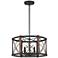Quoizel Baron 20" Wide Marcado Black 6-Light Drum Pendant