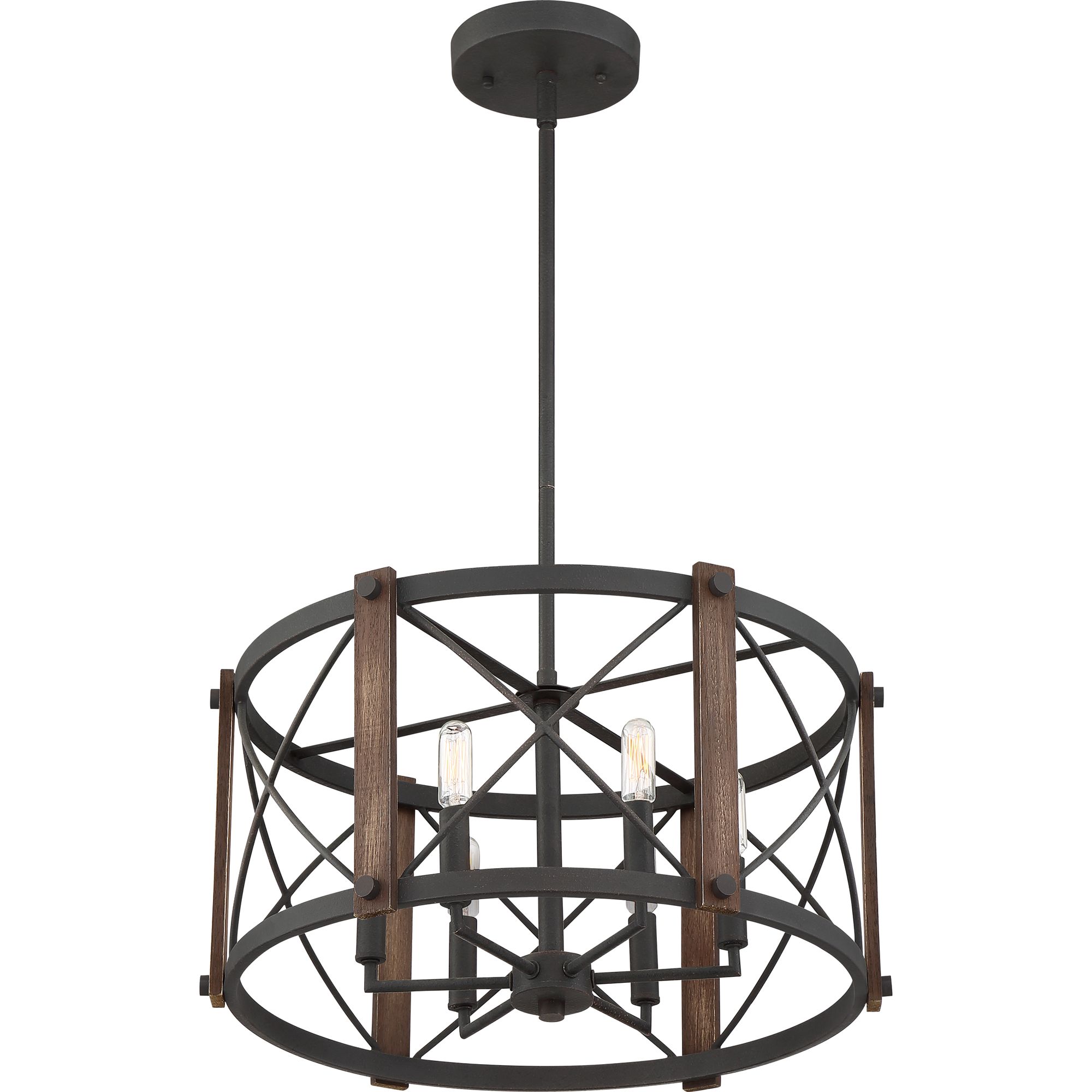 Image 4 Quoizel Baron 20" Wide Marcado Black 6-Light Drum Pendant more views