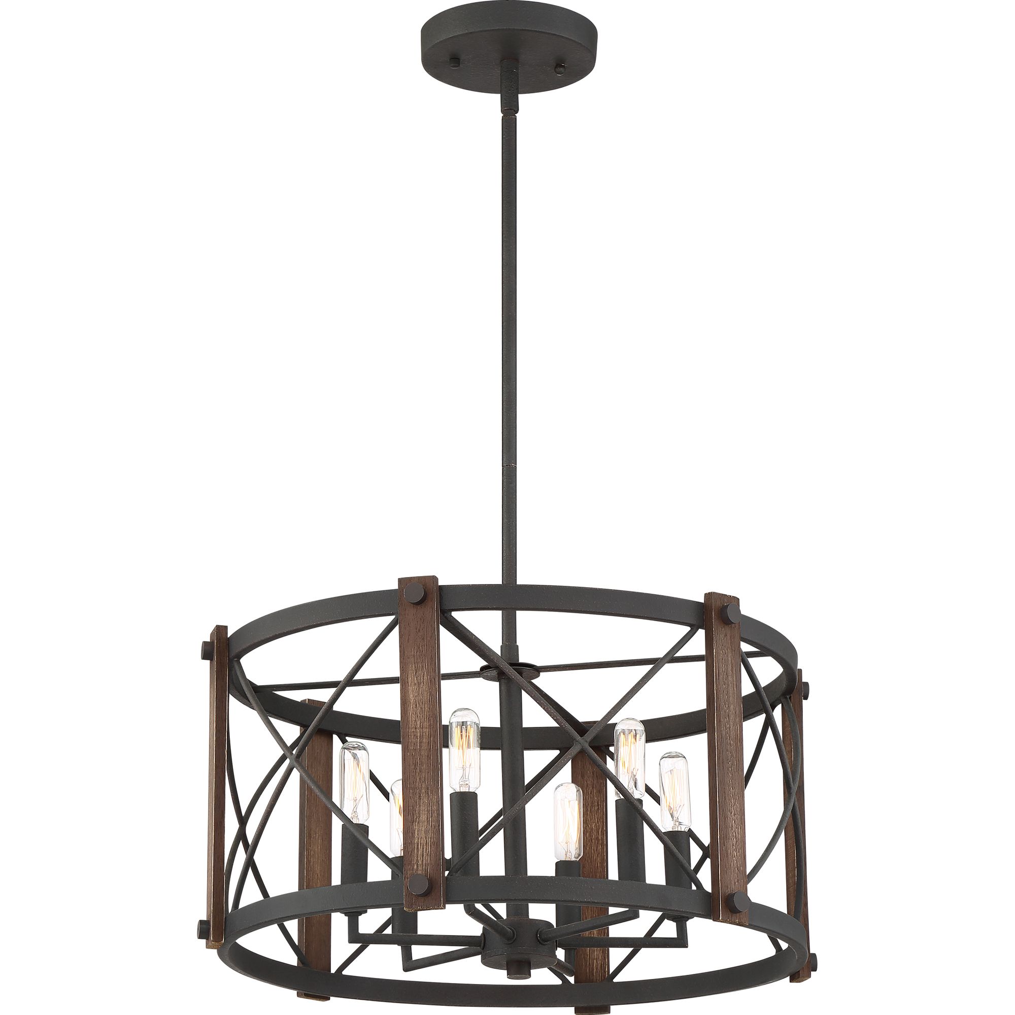Image 5 Quoizel Baron 20" Wide Marcado Black 6-Light Drum Pendant more views