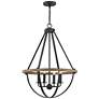 Quoizel Bartlett 22" Wide Earth Black 4-Light Pendant Light