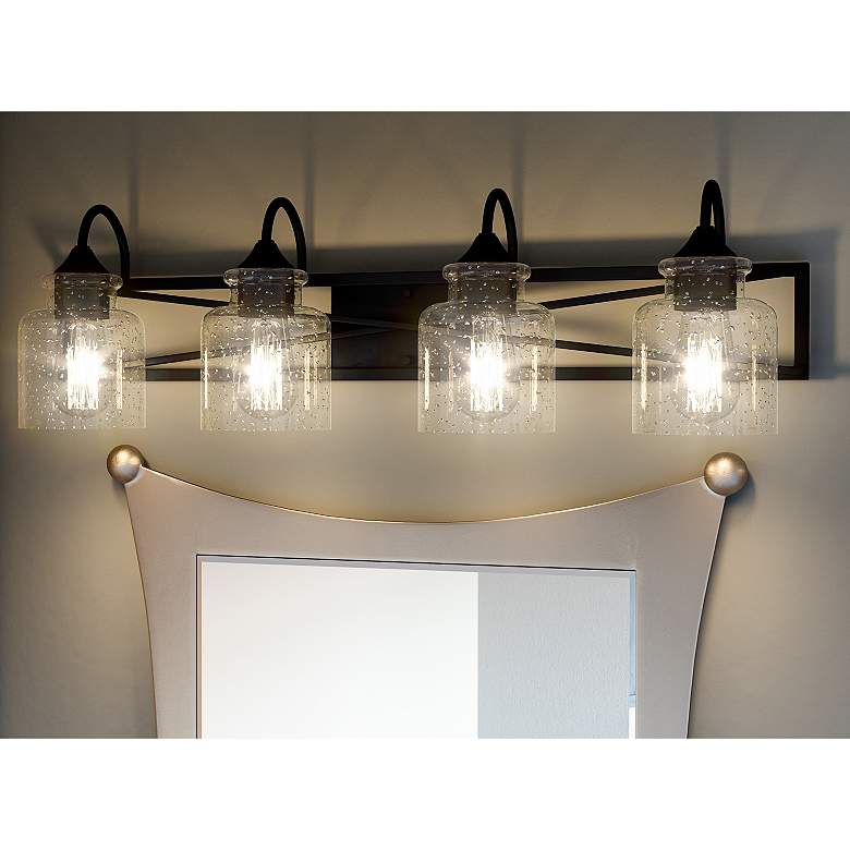 Image 1 Quoizel Bartley 32 1/4" Wide Matte Black 4-Light Bath Light