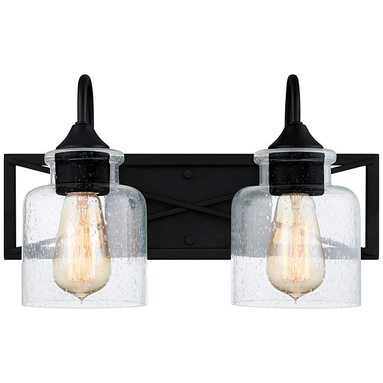 Image 1 Quoizel Bartley 9 1/4" High Matte Black 2-Light Wall Sconce