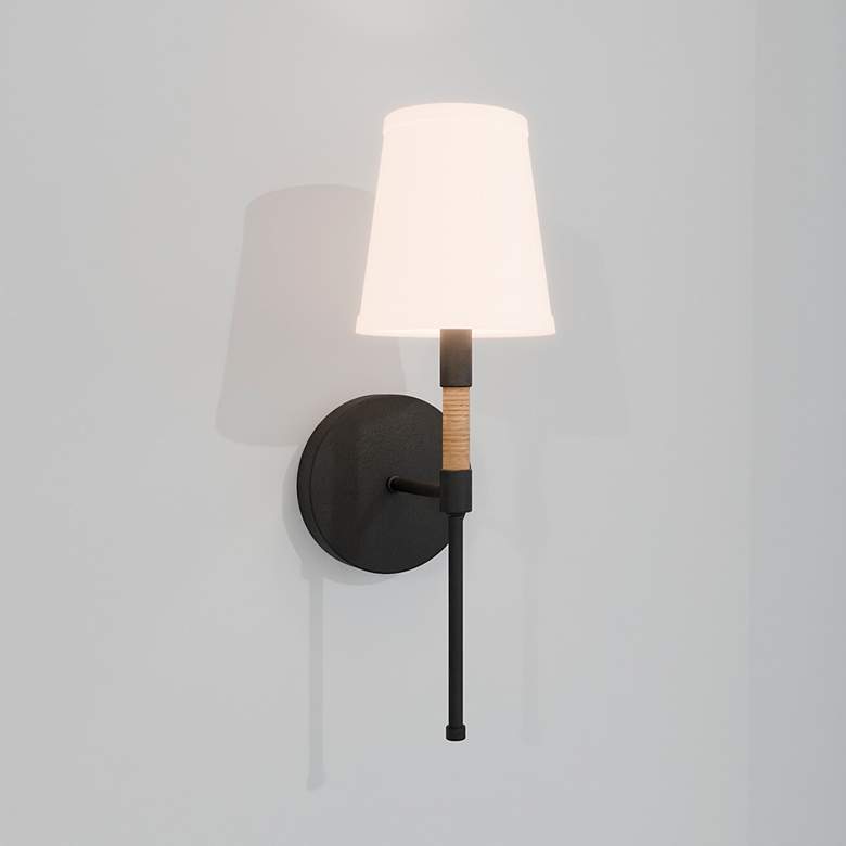 Image 1 Quoizel Bayside 15 1/2" High Matte Black Wall Sconce