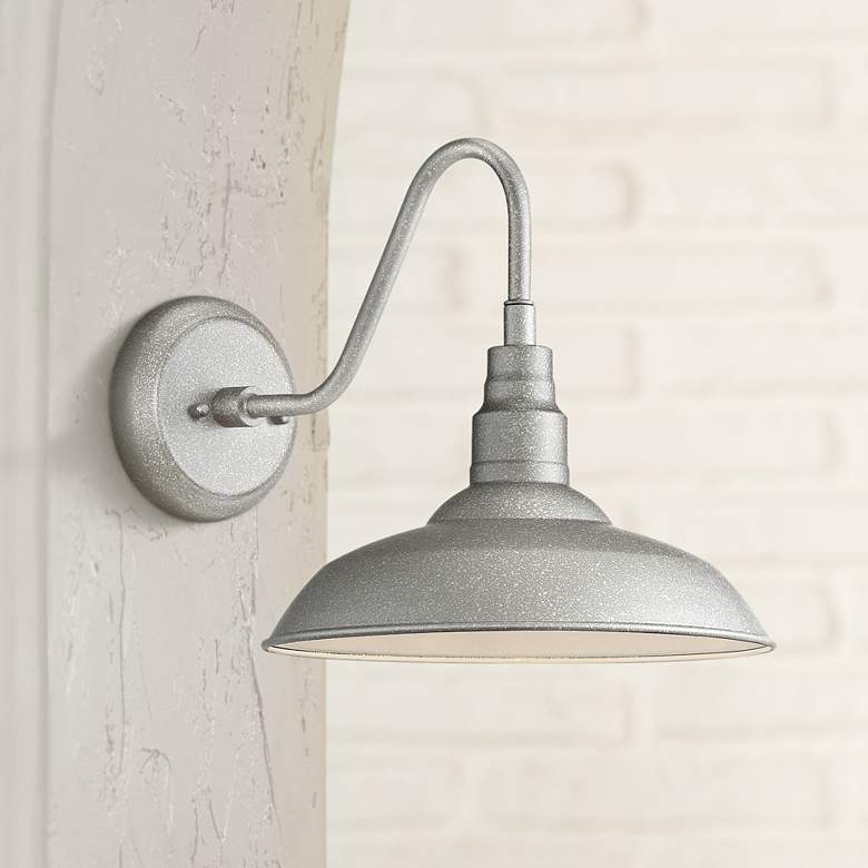 Image 1 Quoizel Beachside 10" High Galvanized LED Outdoor Wall Light