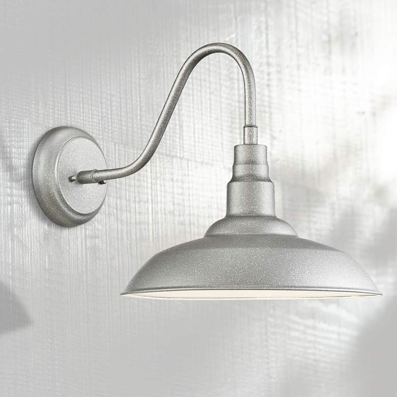 Image 1 Quoizel Beachside 14 1/4"H Galvanized LED Outdoor Wall Light