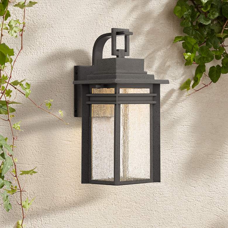 Image 1 Quoizel Beacon 12 3/4 inch High Black LED Outdoor Wall Light