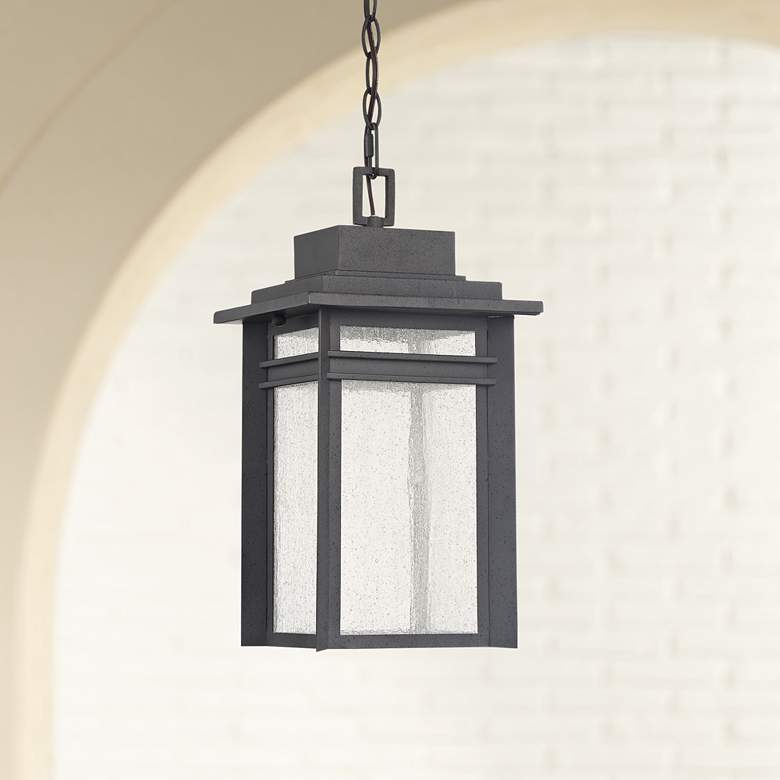 Quoizel Beacon 17&quot;H Stone Black LED Outdoor Hanging Light
