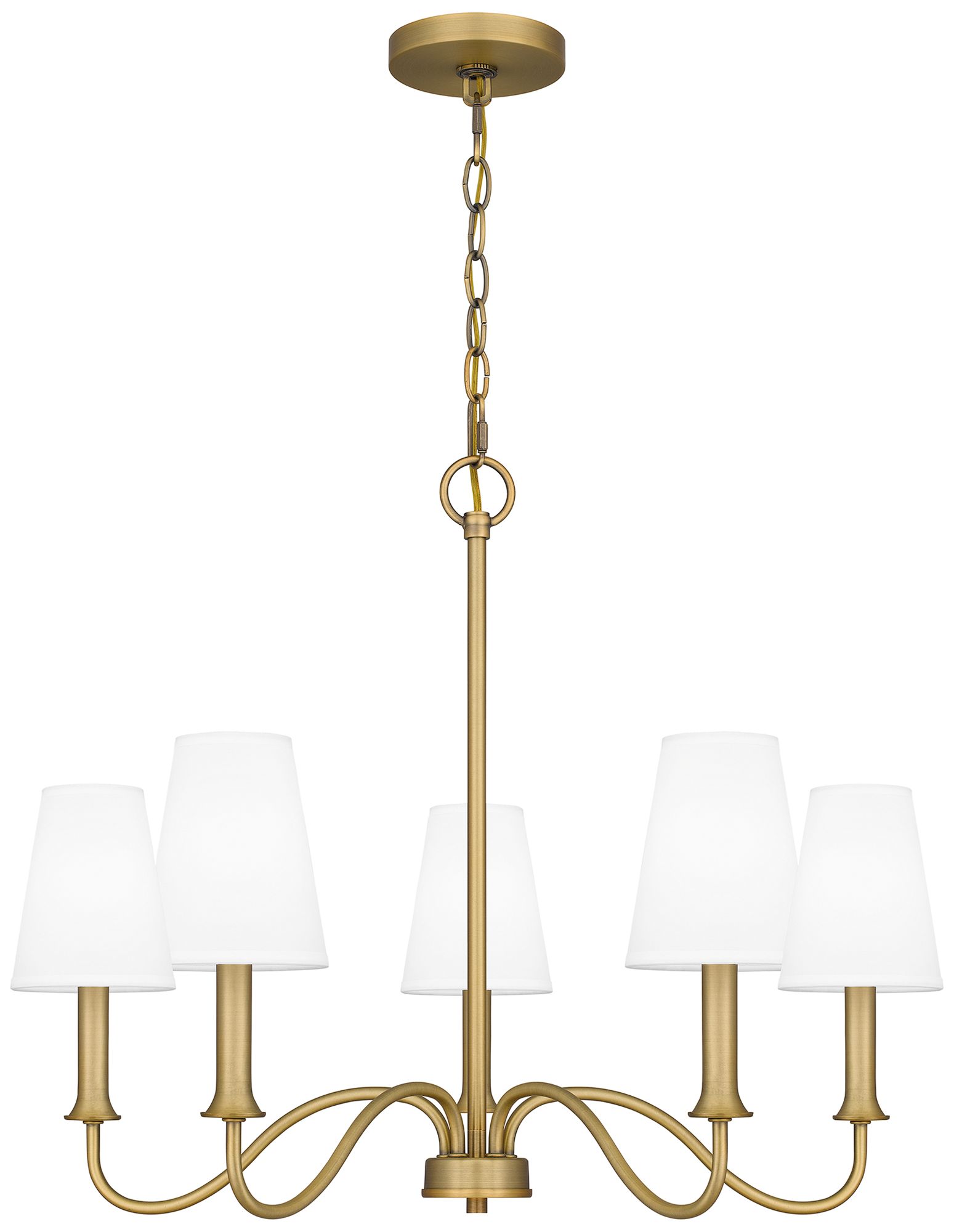Quoizel Beatty 26" Wide Aged Brass 5-Light Chandelier