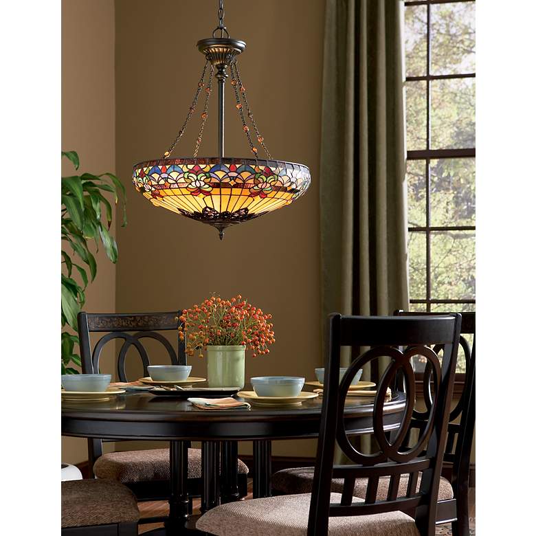 Image 4 Quoizel Belle Fleur 23" Wide Tiffany-Style 4-Light Glass Chandelier more views