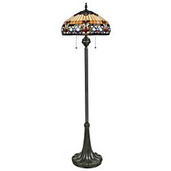 Quoizel Belle Fleur 62" Pull Chain Tiffany-Style Floor Lamp