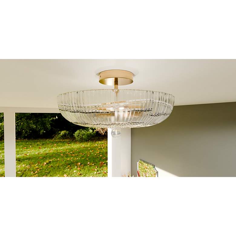 Image 7 Quoizel Belmond 15 3/4" Wide Brushed Gold Ceiling Light more views