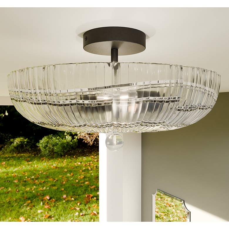 Image 2 Quoizel Belmond 15 3/4"W Matte Black 3-Light Ceiling Light