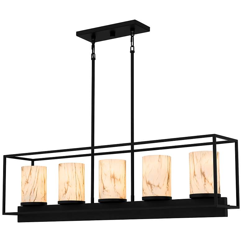 Image 2 Quoizel Bentley 42" Wide Matte Black 5-Light Island Pendant