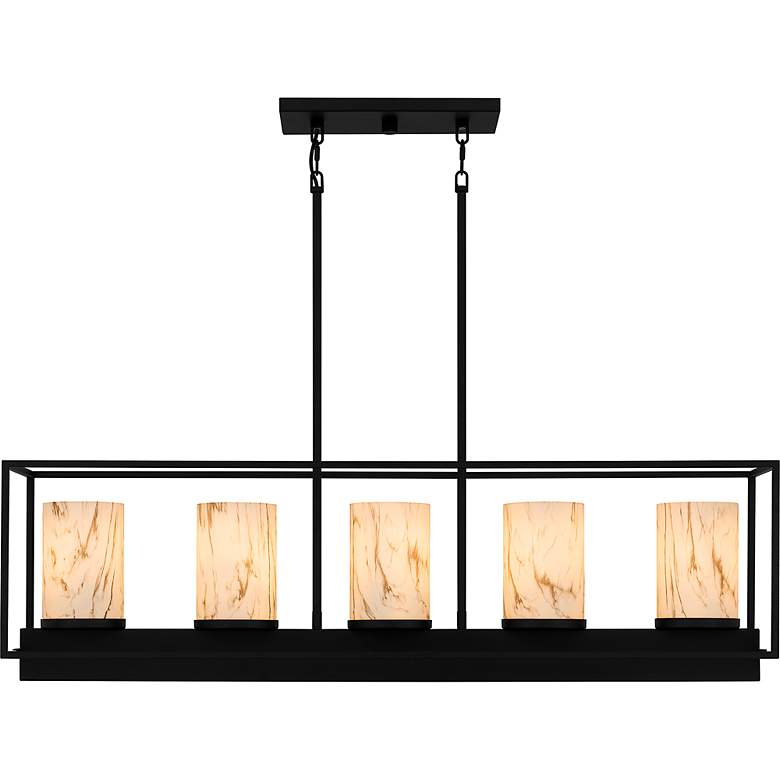 Image 4 Quoizel Bentley 42" Wide Matte Black 5-Light Island Pendant more views