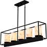 5_Quoizel Bentley 42" Wide Matte Black 5-Light Island Pendant more views