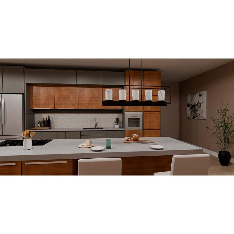 Image 6 Quoizel Bentley 42" Wide Matte Black 5-Light Island Pendant more views