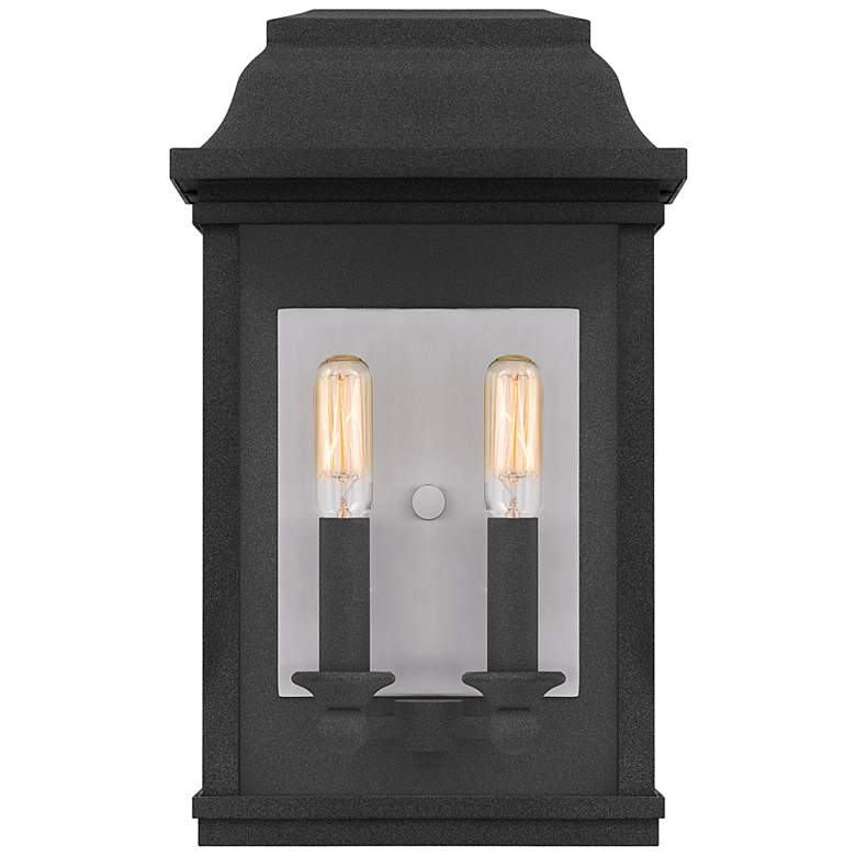 Image 4 Quoizel Berkley 14 1/4 inch High Mottled Black 2-Light Outdoor Wall Light more views