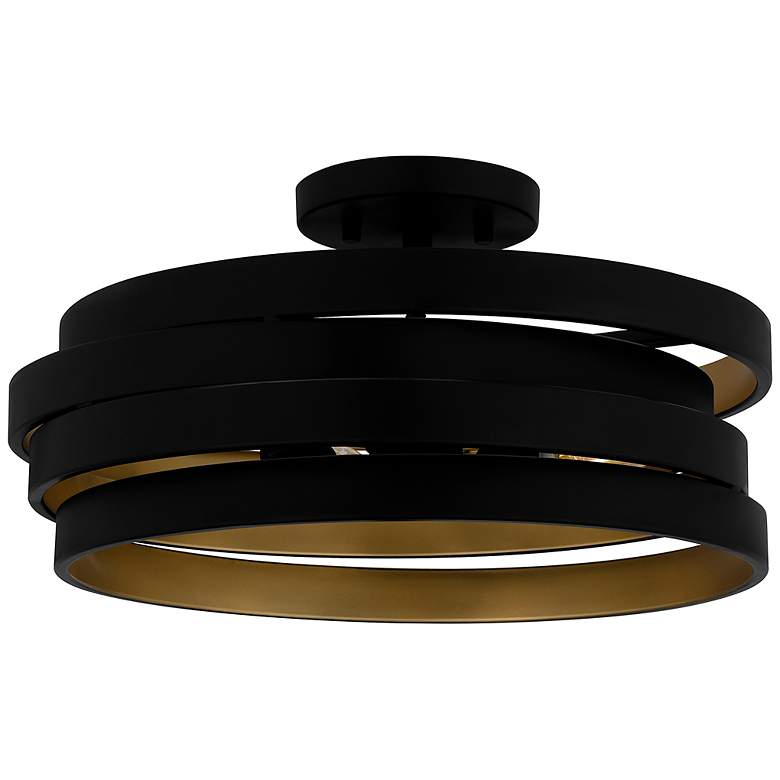 Image 2 Quoizel Berner 16" Wide Matte Black Ceiling Light