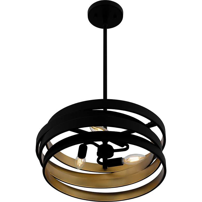 Image 4 Quoizel Berner 16" Wide Matte Black Pendant Light more views