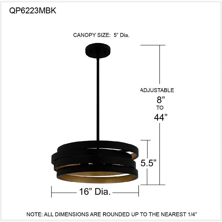 Image 7 Quoizel Berner 16" Wide Matte Black Pendant Light more views