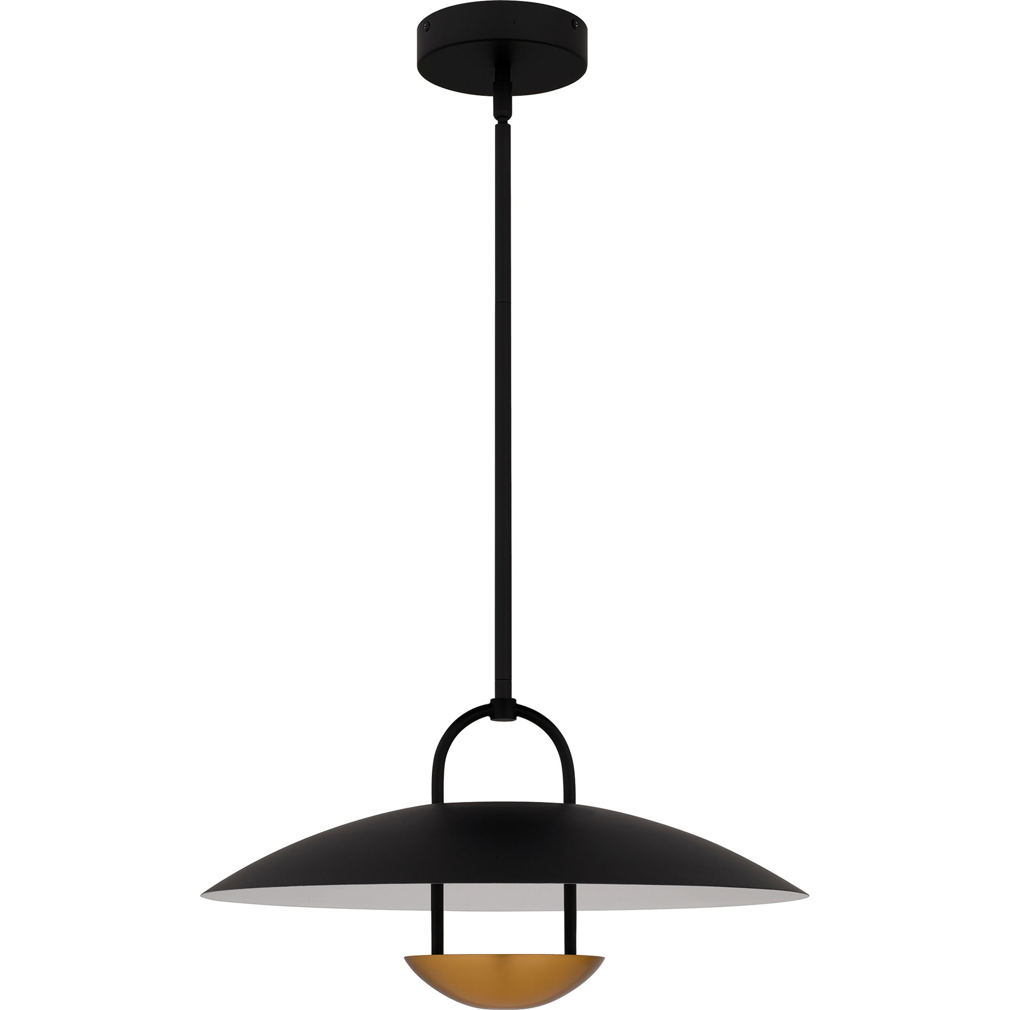 Image 2 Quoizel Bingham 18"W Matte Black and Gold LED Pendant Light more views