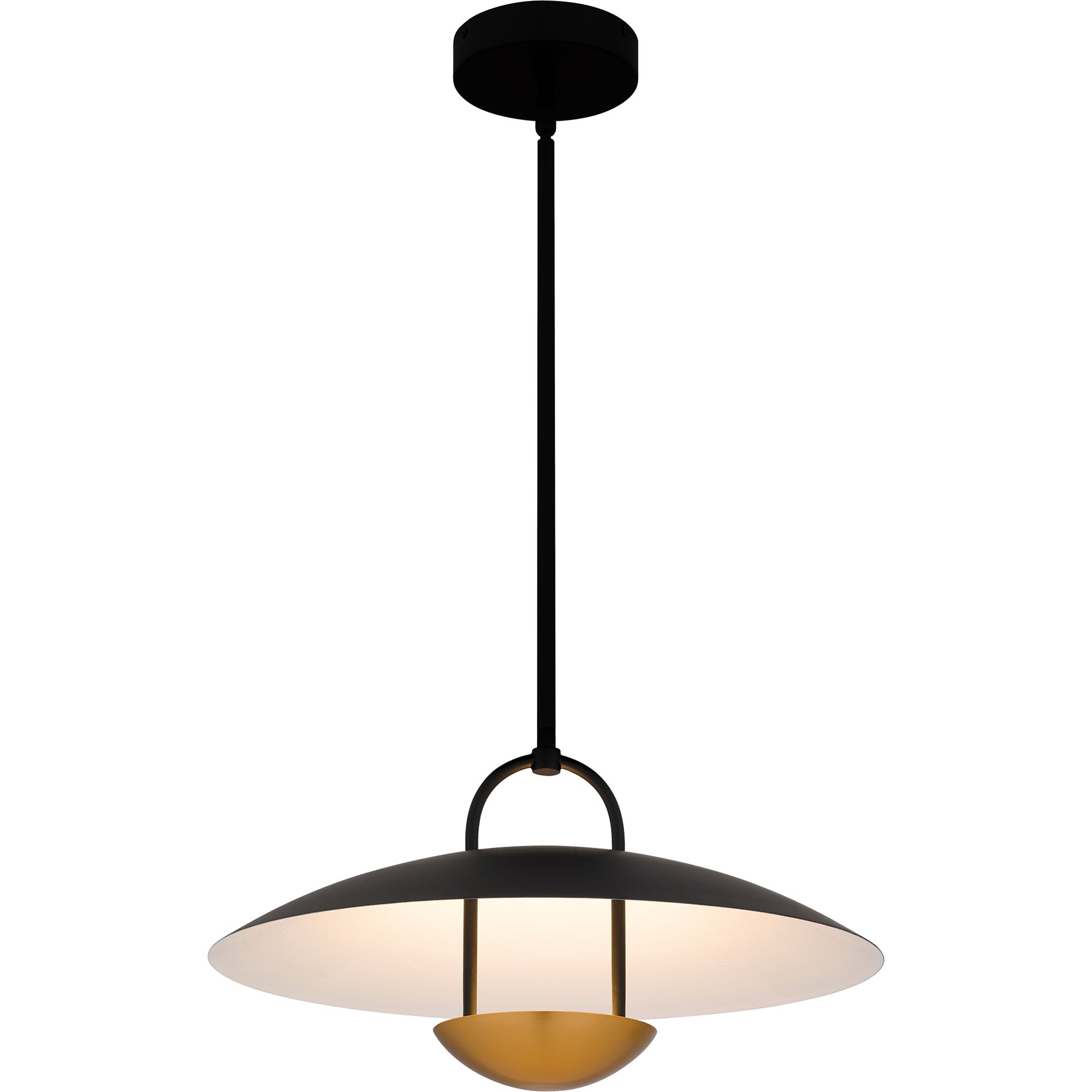 Image 4 Quoizel Bingham 18"W Matte Black and Gold LED Pendant Light more views