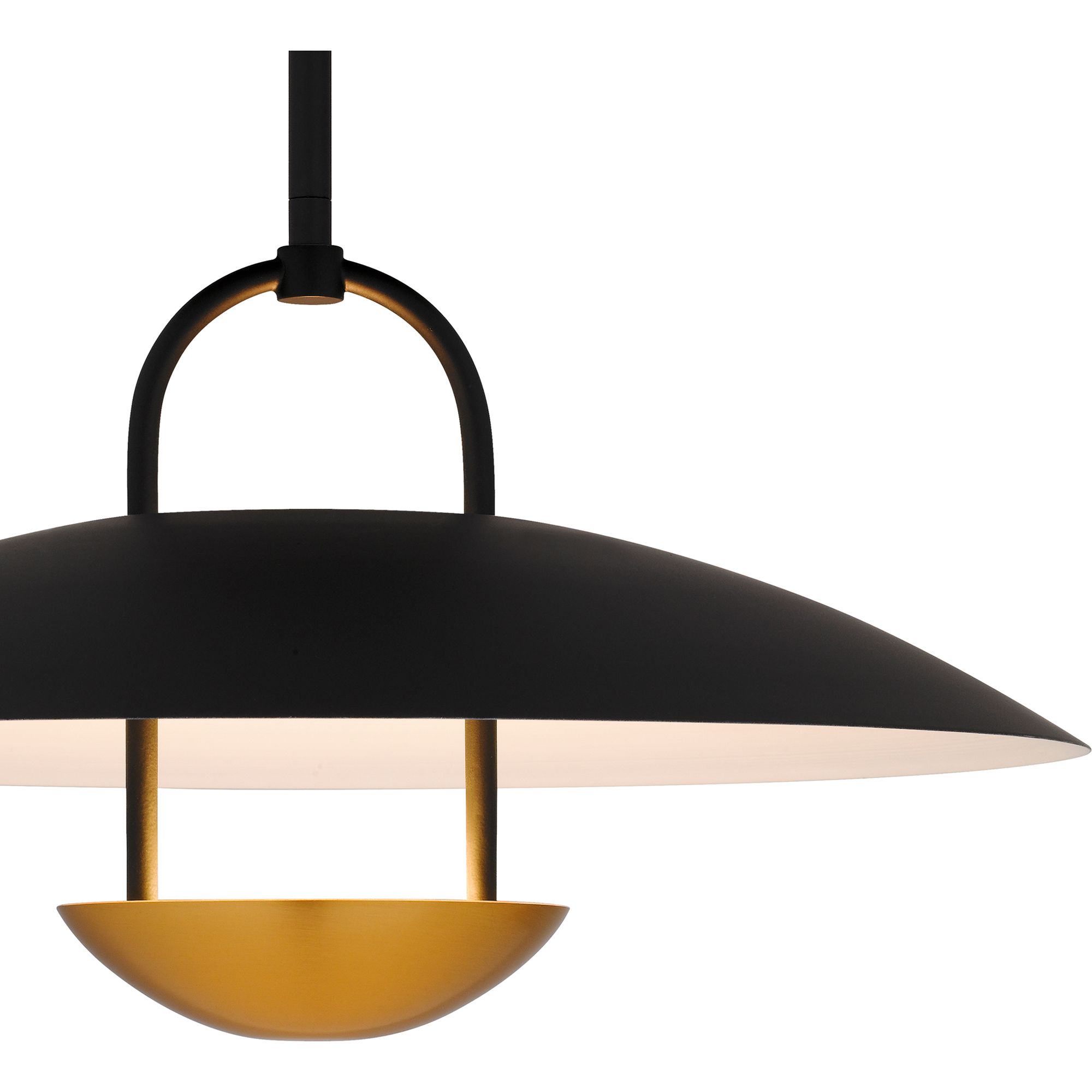 Image 5 Quoizel Bingham 18"W Matte Black and Gold LED Pendant Light more views