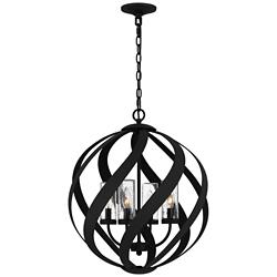 Quoizel Blacksmith 19 1/2" Wide Earth Black 4-Light Pendant