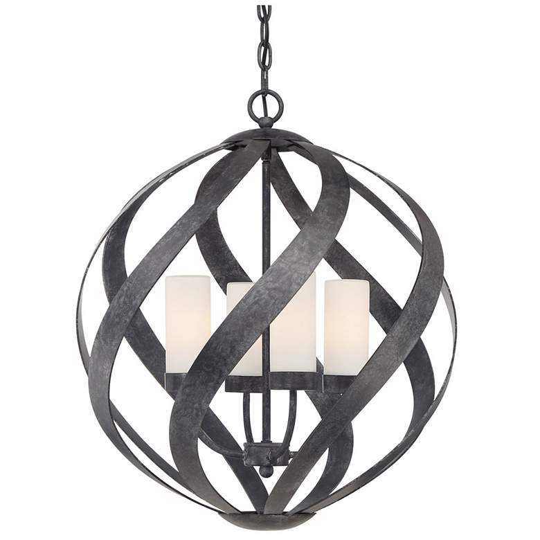 Image 1 Quoizel Blacksmith 19 1/2" Wide Earth Black 4-Light Pendant