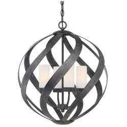 Quoizel Blacksmith 19 1/2" Wide Earth Black 4-Light Pendant