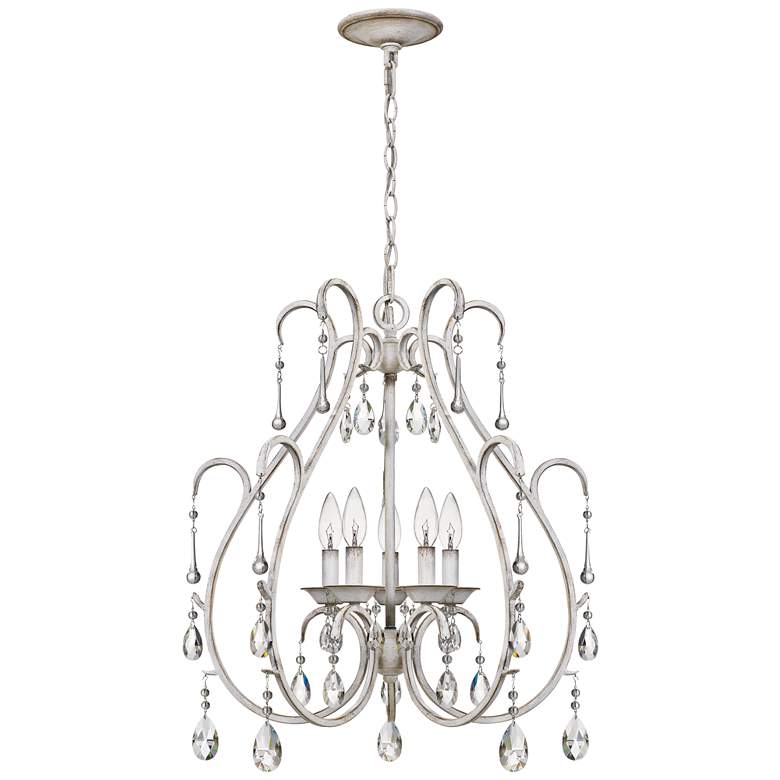 Image 3 Quoizel Blanca 22 3/4 inch Wide Antique White 5-Light Chandelier more views