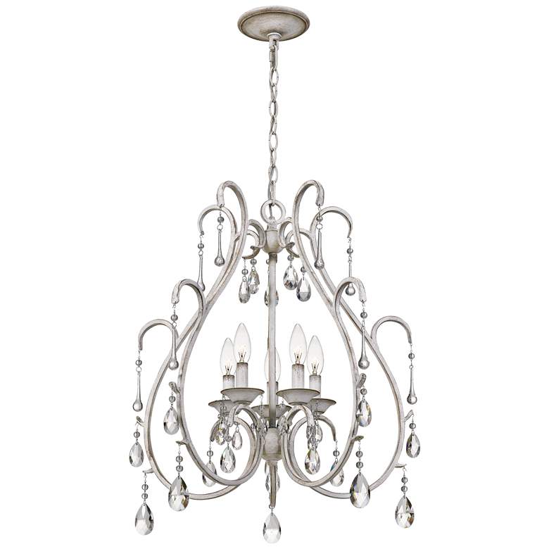 Image 5 Quoizel Blanca 22 3/4 inch Wide Antique White 5-Light Chandelier more views