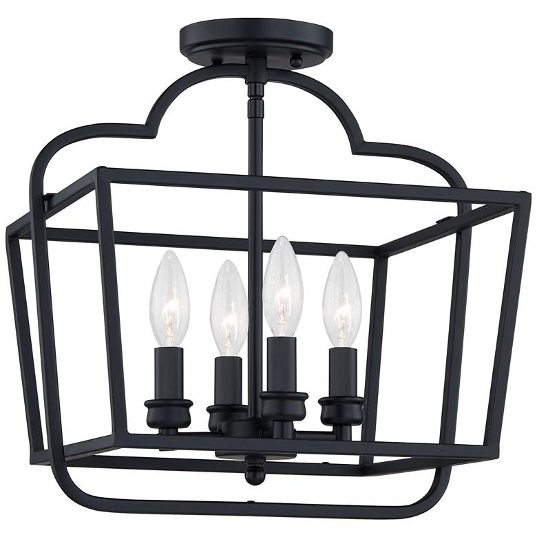 Image 2 Quoizel Blanche 14" Wide Matte Black 4-Light Ceiling Light