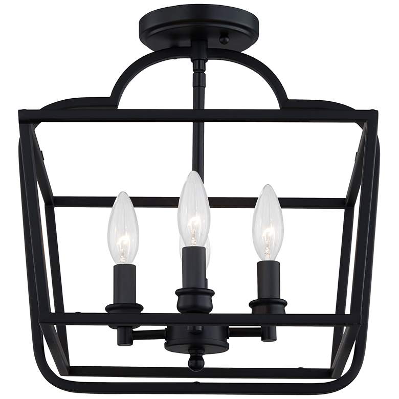 Image 4 Quoizel Blanche 14" Wide Matte Black 4-Light Ceiling Light more views