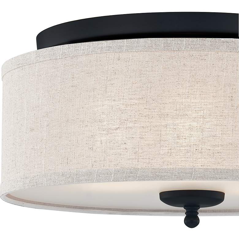 Image 5 Quoizel Blanche 16" Wide Matte Black Drum Ceiling Light more views