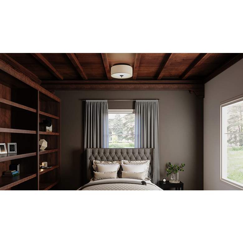 Image 6 Quoizel Blanche 16" Wide Matte Black Drum Ceiling Light more views