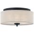 Quoizel Blanche 16" Wide Matte Black Linen Fabric Drum Ceiling Light