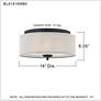 7_Quoizel Blanche 16" Wide Matte Black Linen Fabric Drum Ceiling Light more views
