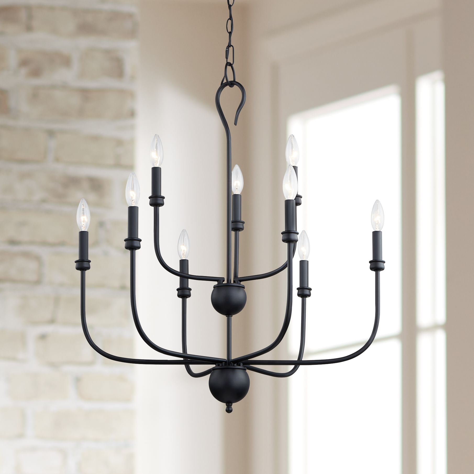 9 light black chandelier