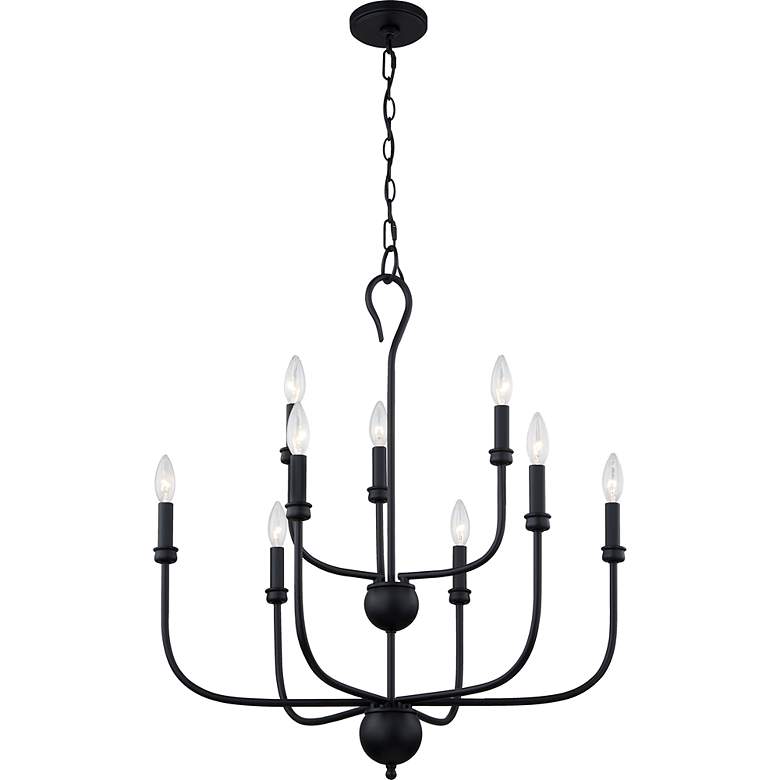 Image 3 Quoizel Blanche 27" Wide Matte Black 9-Light Tiered Chandelier more views