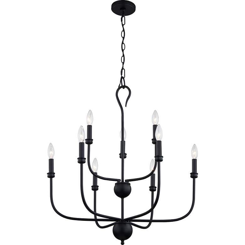 Image 4 Quoizel Blanche 27" Wide Matte Black 9-Light Tiered Chandelier more views