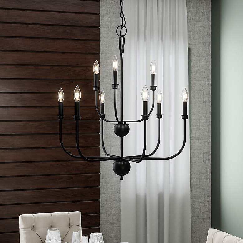 Image 6 Quoizel Blanche 27" Wide Matte Black 9-Light Tiered Chandelier more views