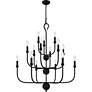 Thumbnail3 of Quoizel Blanche 32" Matte Black 15-Light Tiered Candelabra Chandelier more views