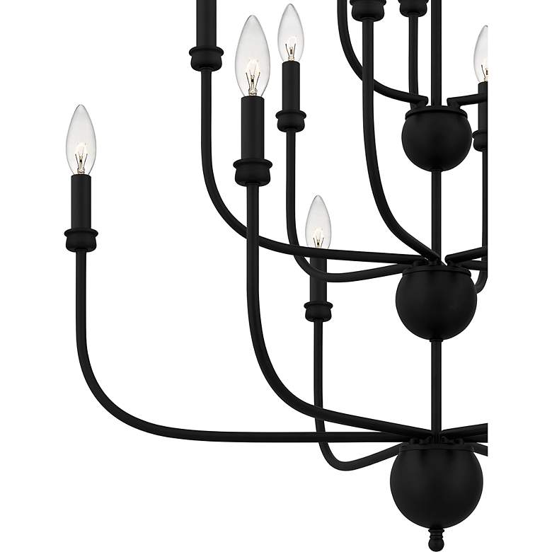 Image 6 Quoizel Blanche 32" Matte Black 15-Light Tiered Candelabra Chandelier more views